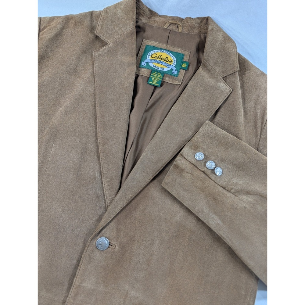 Cabela's Outdoor Gear Men's Leather Buffalo Nickel Button Blazer Jacket 42R